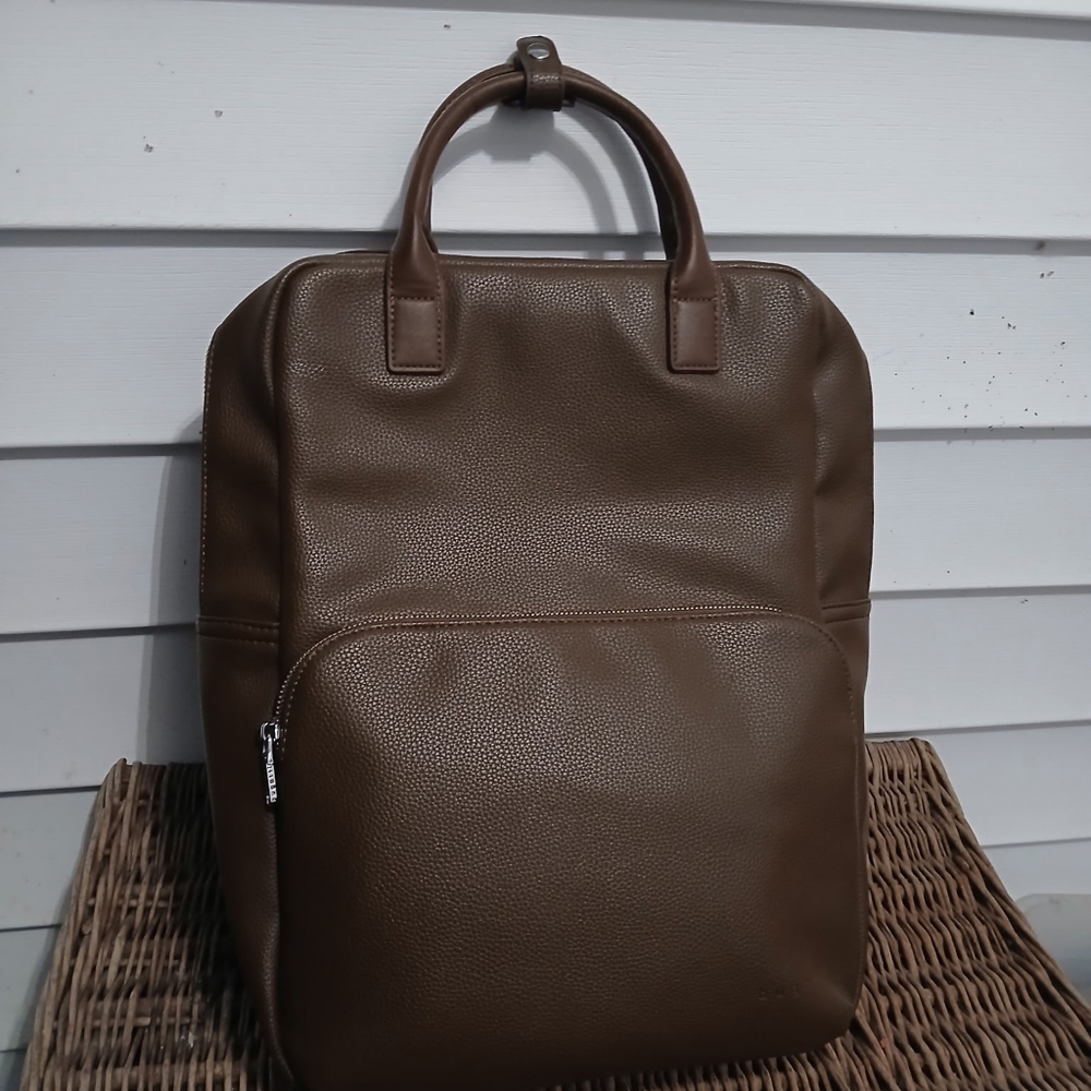 Bugatti Brown Leather Backpack